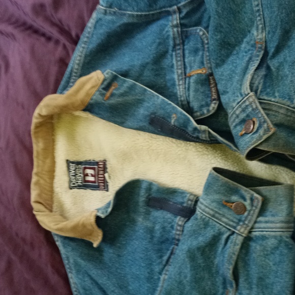 Classic lined with corduroy collar denim jacket. 46 - Picture 3 of 3